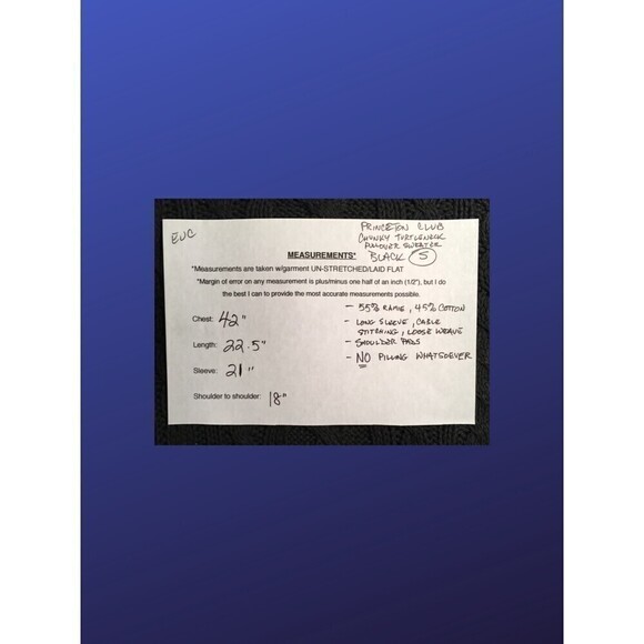 𝅺PRINCETON CLUB Chunky Turtleneck Sweater, BLACK, Women’s Size Small, EUC - Picture 9 of 9